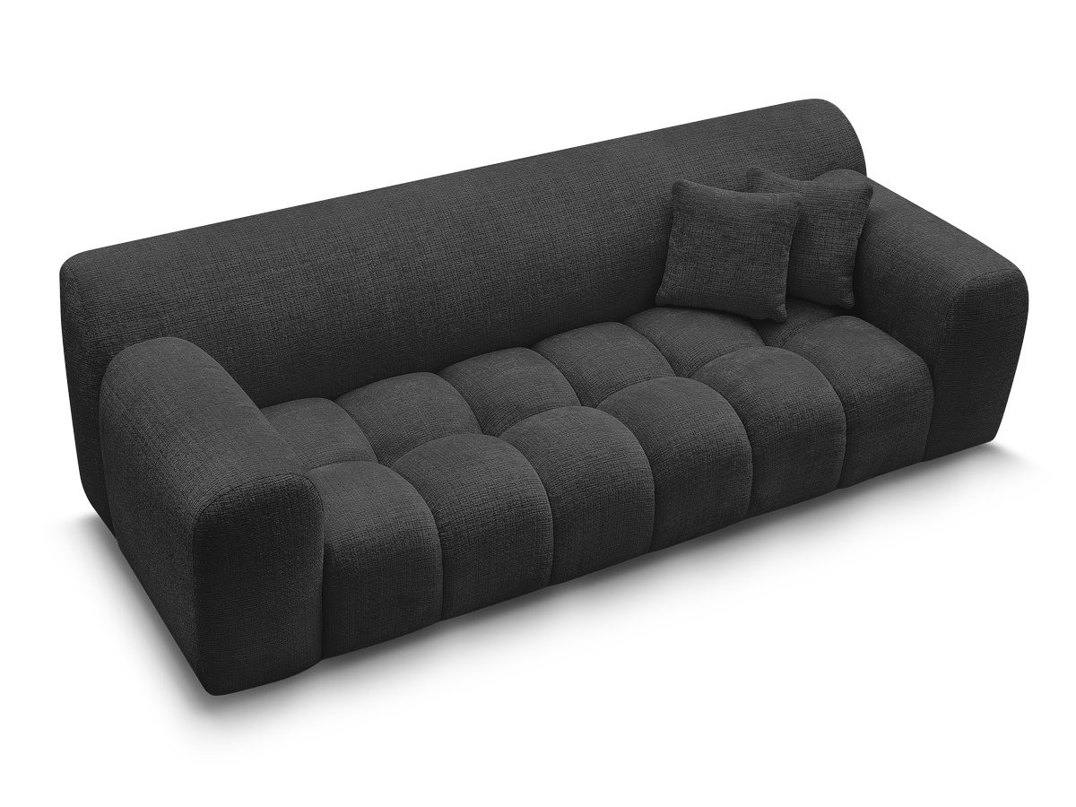 Canapé droit 3 places MELISSE texturé noir — vue 5