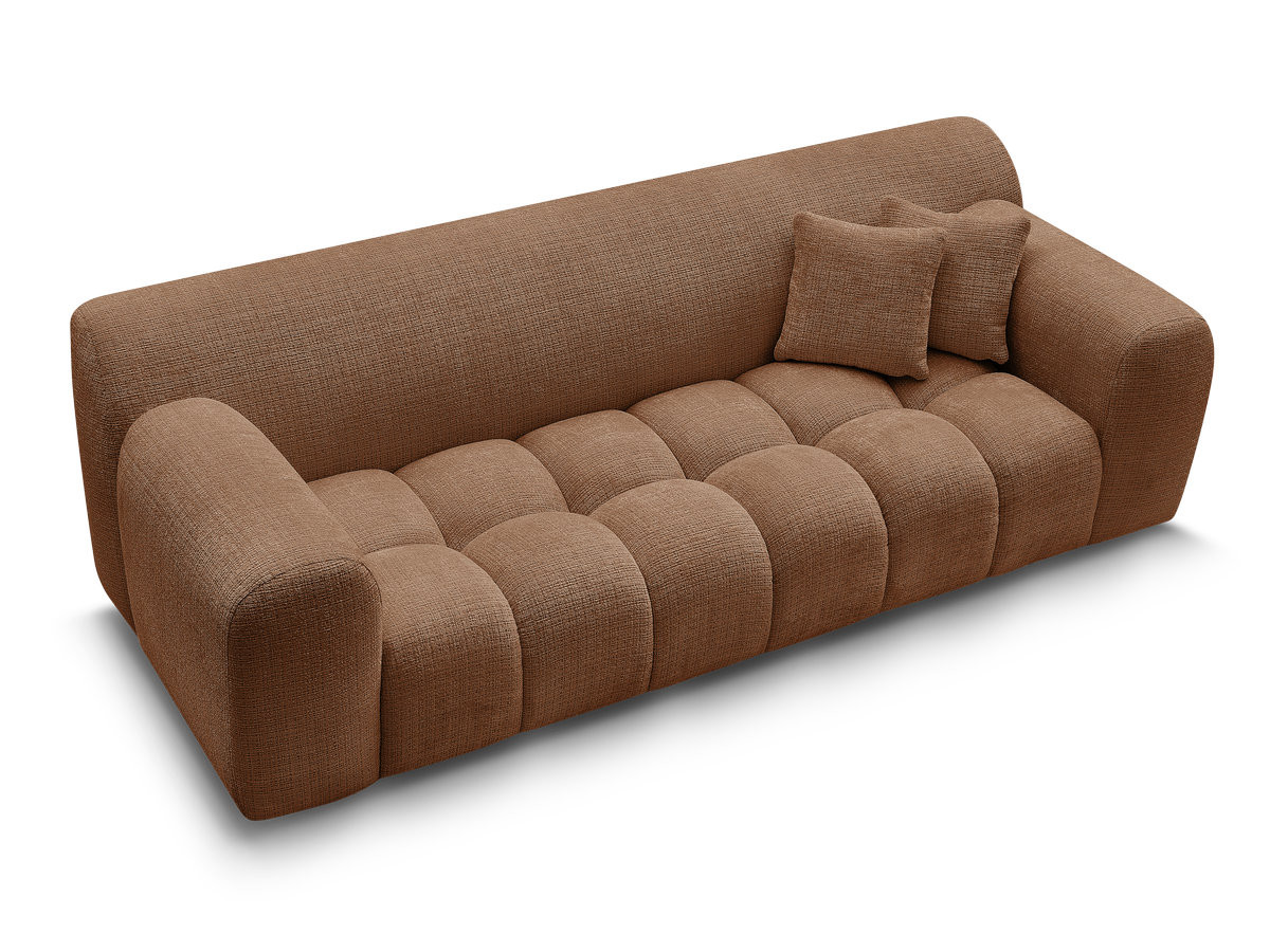 Canapé droit 3 places MELISSE texturé orange — vue 5