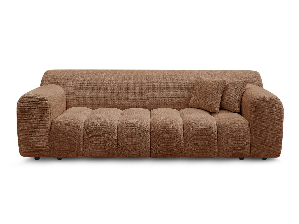 MELISSE 3-zits vaste rechte bank in structuurstof