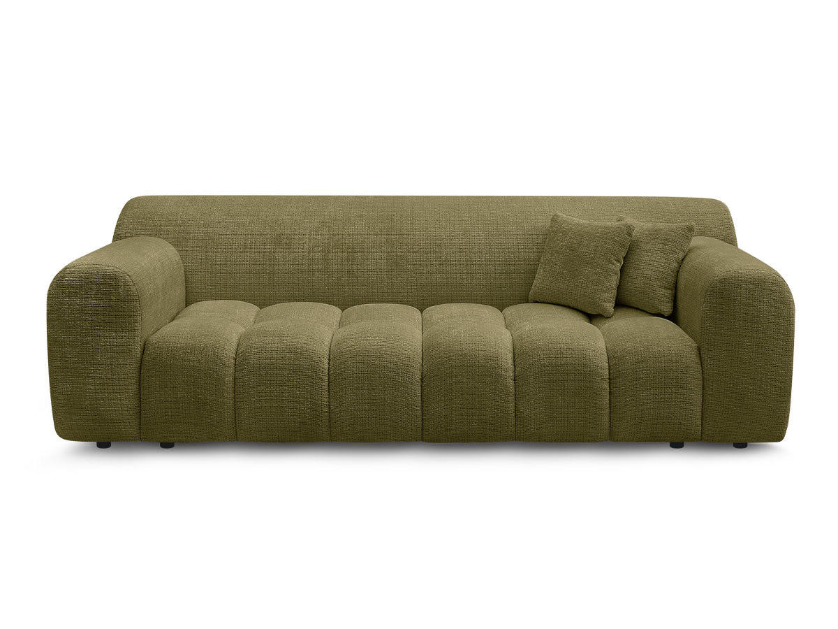 MELISSE 3-zits vaste rechte bank in structuurstof