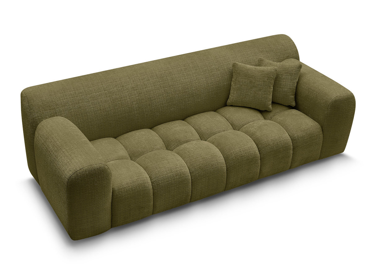 Canapé droit 3 places MELISSE texturé vert — vue 5