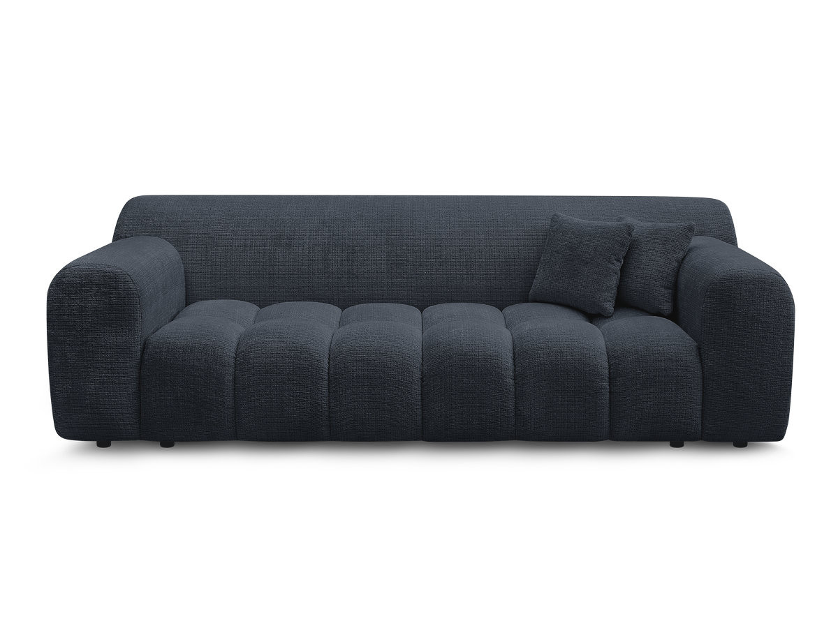 Canapé droit 3 places MELISSE texturé bleu — vue 4
