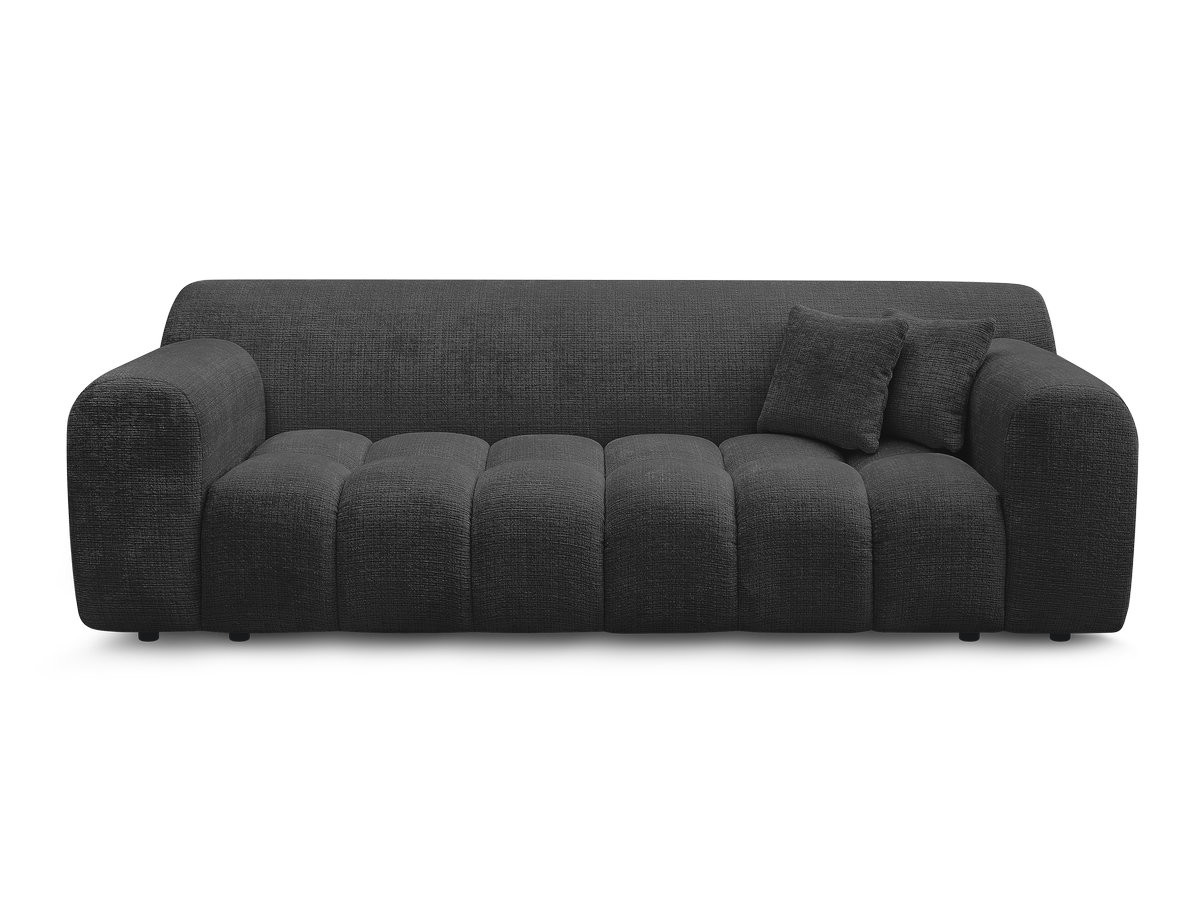 MELISSE 3-zits vaste rechte bank in structuurstof