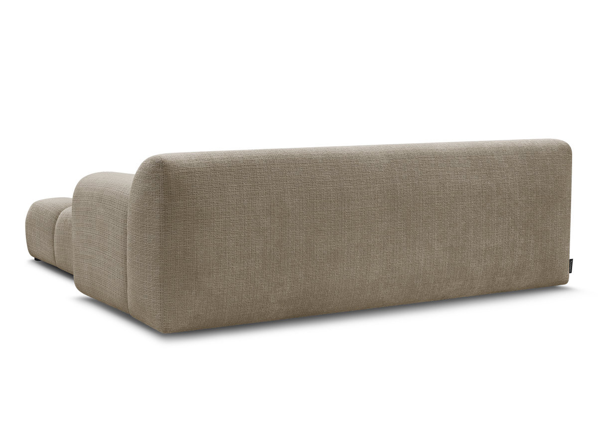 Canapé droit 3 places MELISSE texturé avec pouf taupe — vue 6