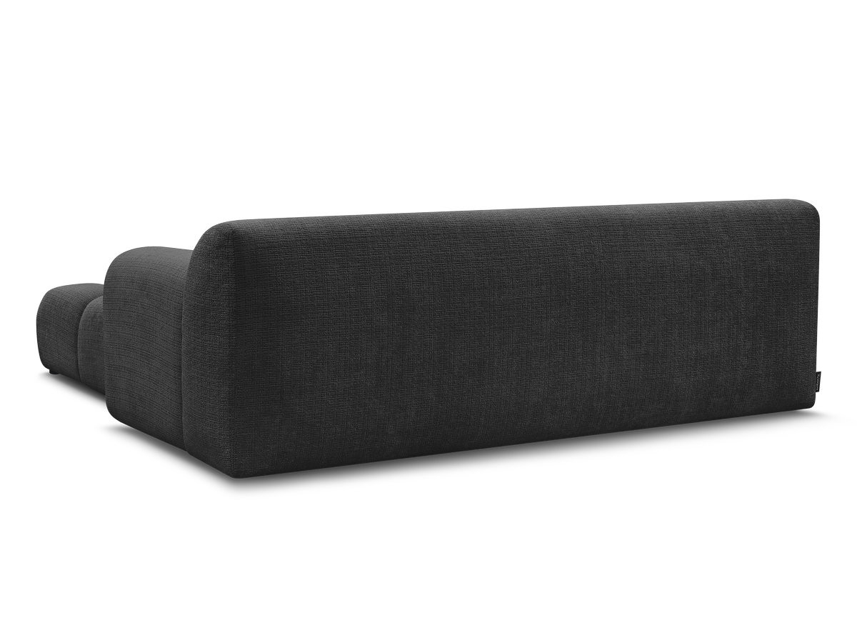 Canapé droit 3 places MELISSE texturé avec pouf noir — vue 6