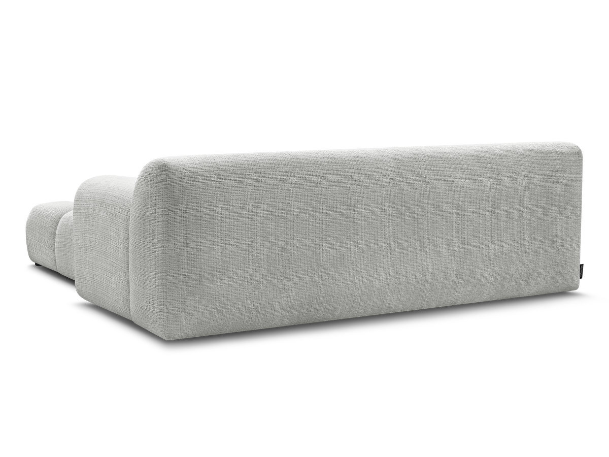 Canapé droit 3 places MELISSE texturé avec pouf gris clair — vue 6