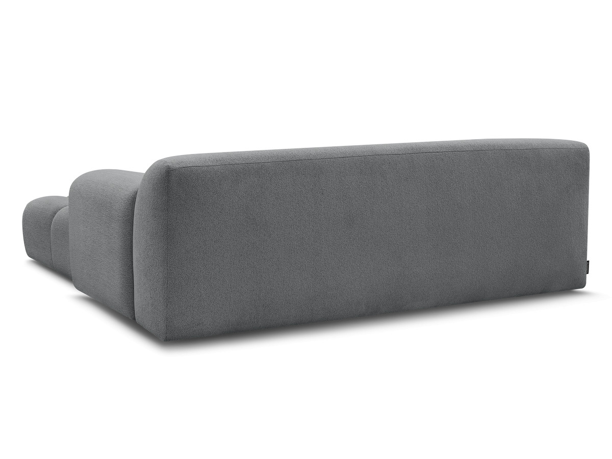 Canapé droit 3 places MELISSE chiné avec pouf gris foncé — vue 6