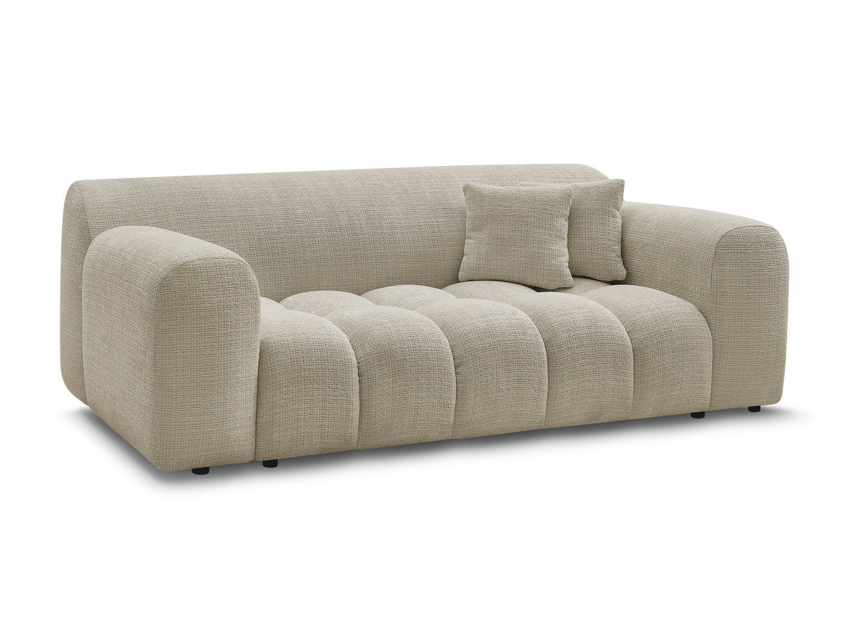 melisse 2-zits vaste rechte bank in structuurstof gekleurd beige