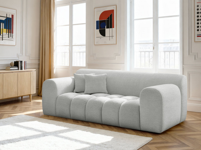 Canapé droit fixe 2 places MELISSE tissu texturé