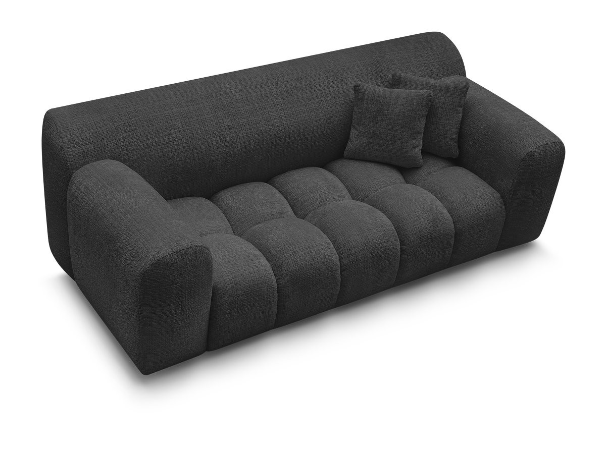 Canapé droit 2 places MELISSE texturé noir — vue 5