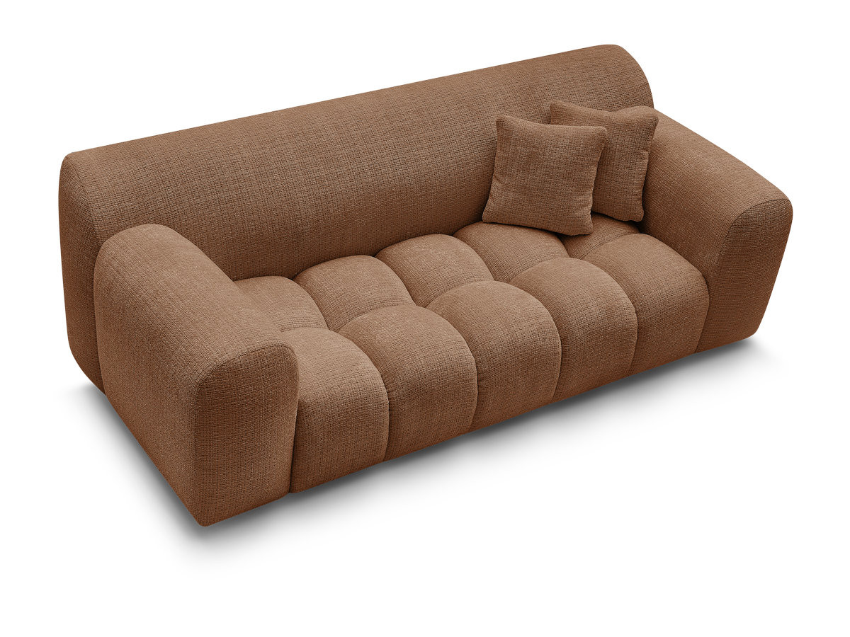 Canapé droit 2 places MELISSE texturé orange — vue 5