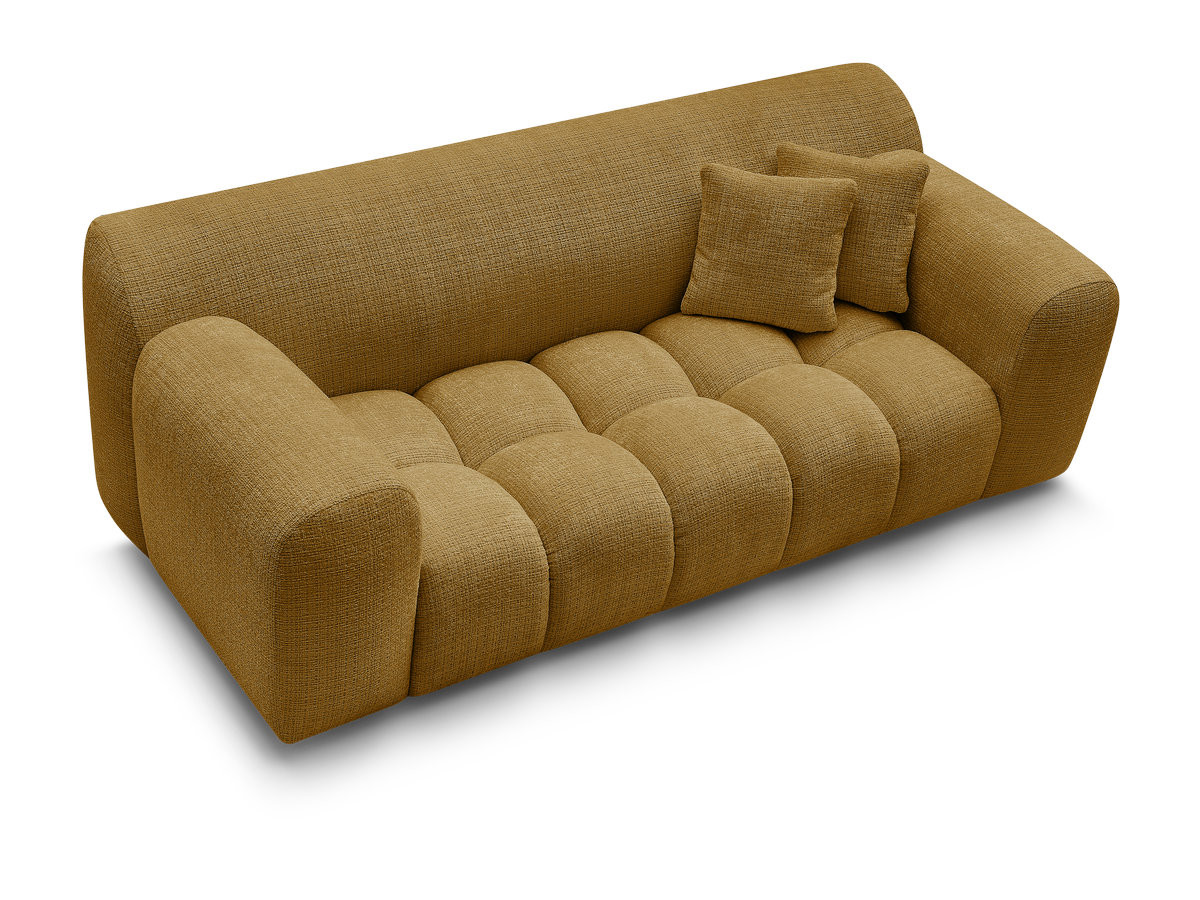 Canapé droit 2 places MELISSE texturé jaune — vue 5