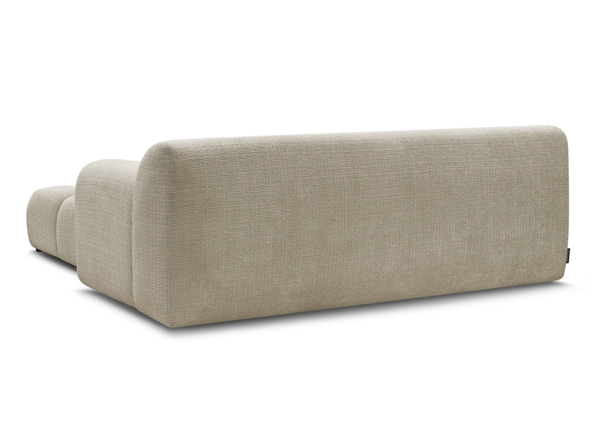 MELISSE 2-zits vaste rechte bank in structuurstof met voetenbank