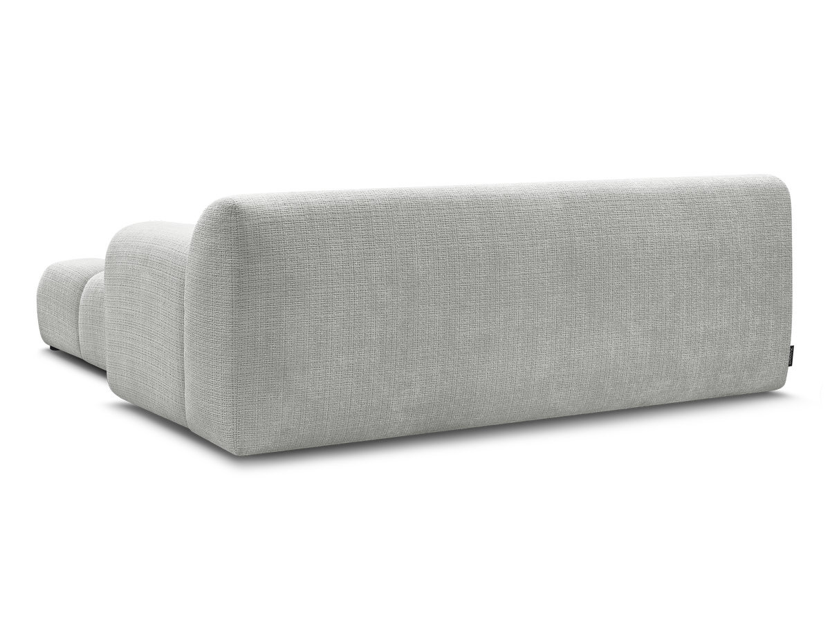 Canapé droit 2 places MELISSE texturé avec pouf gris clair — vue 6