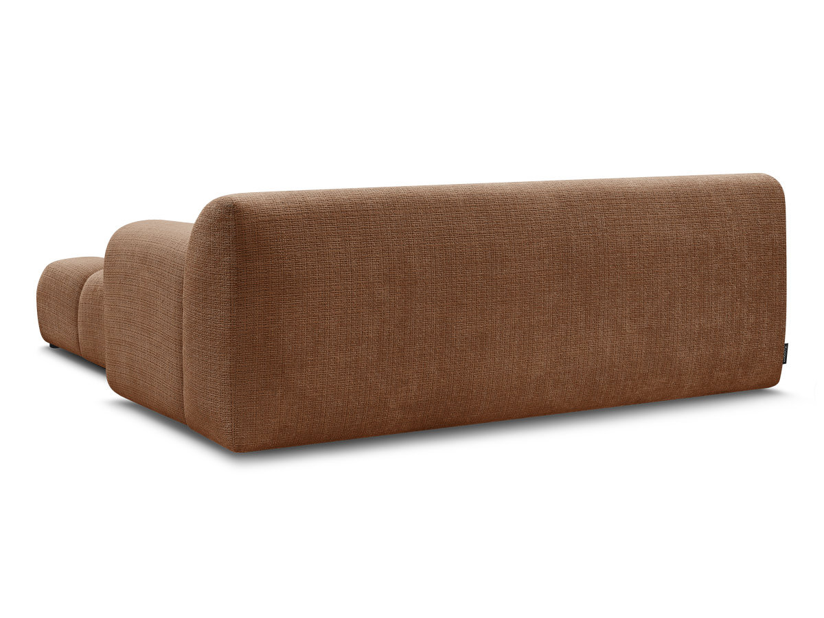 Canapé droit 2 places MELISSE texturé avec pouf orange — vue 6