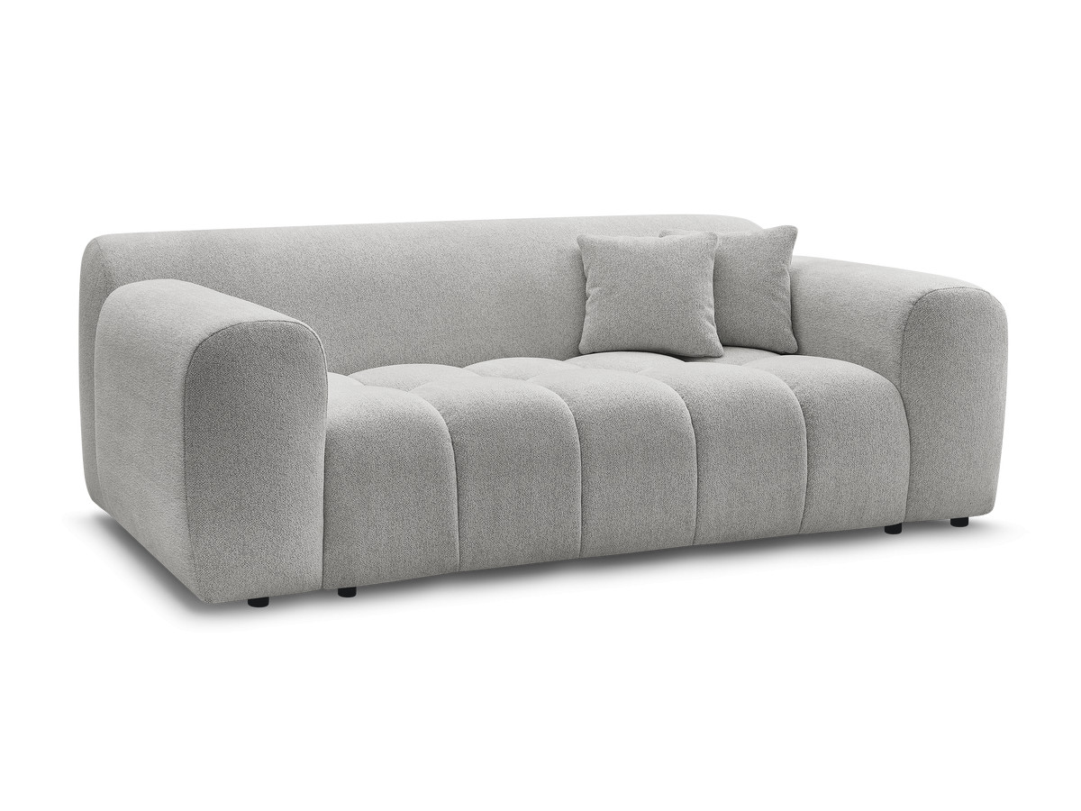 melisse 2-zits vaste rechte bank in gemêleerde stof gekleurd lichtgrijs