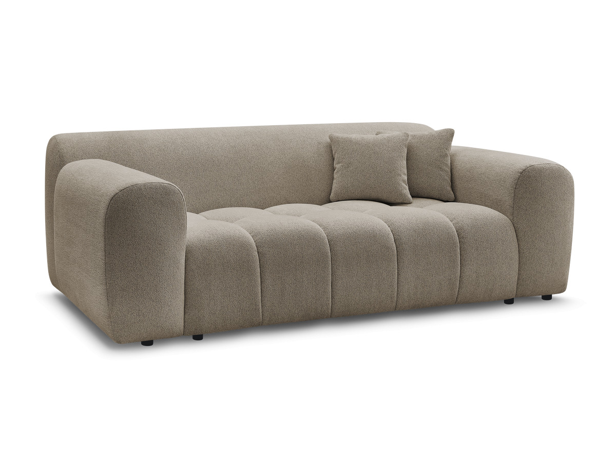 melisse 2-zits vaste rechte bank in gemêleerde stof gekleurd wrat