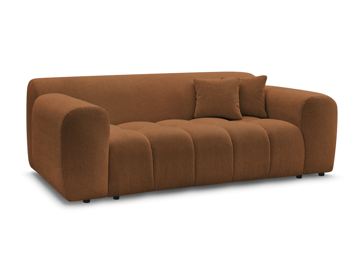 melisse 2-zits vaste rechte bank in gemêleerde stof gekleurd oranje