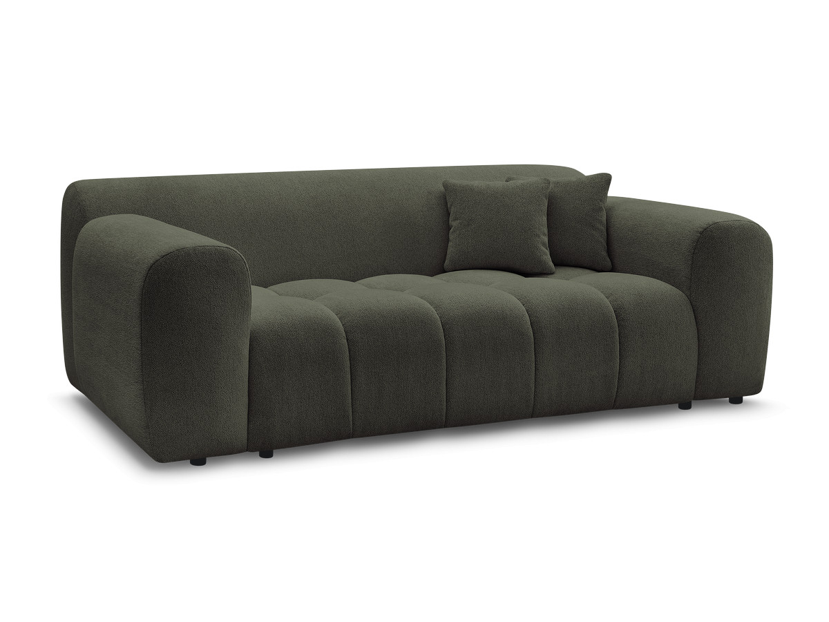 melisse 2-zits vaste rechte bank in gemêleerde stof gekleurd groente