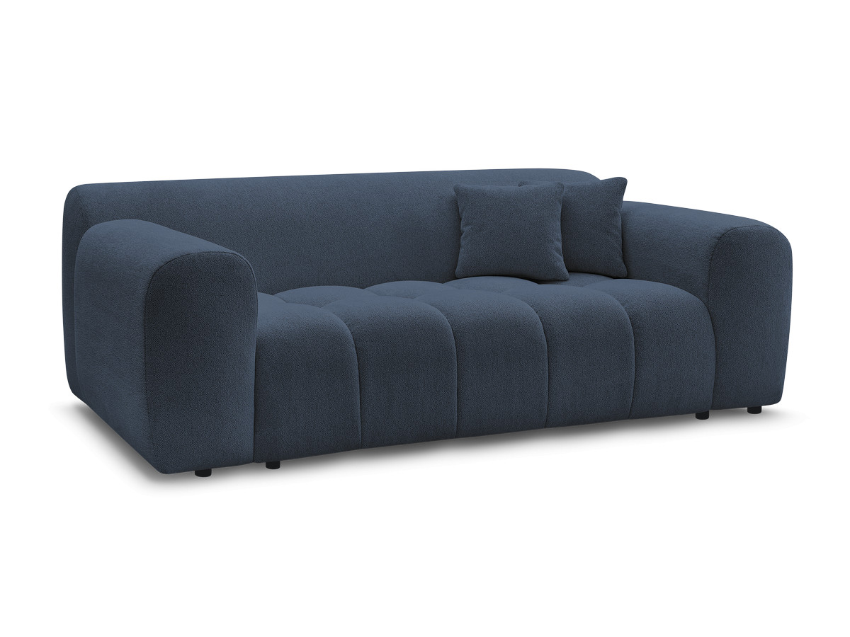 melisse 2-zits vaste rechte bank in gemêleerde stof gekleurd blauw