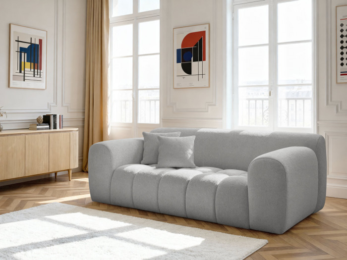 Canapé droit fixe 2 places MELISSE tissu chiné