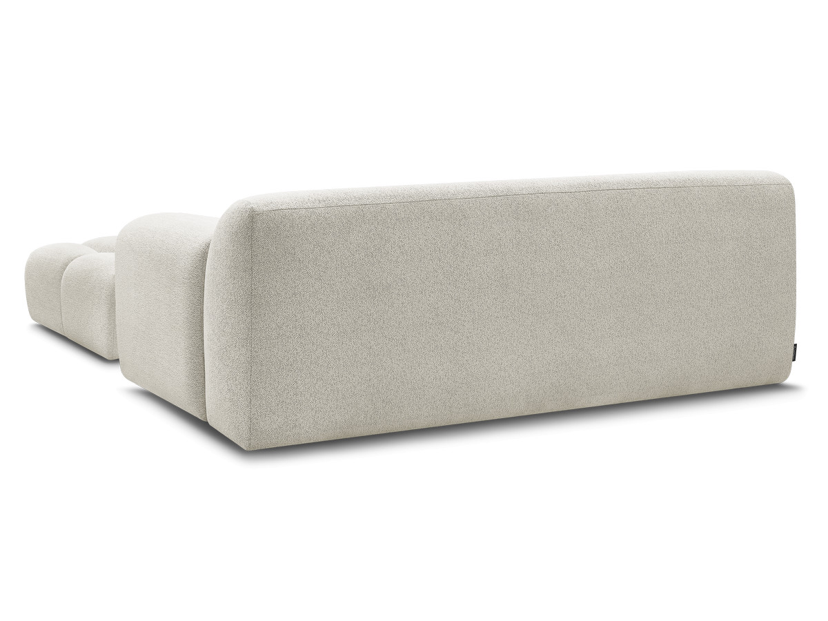 MELISSE 2-zits vaste rechte bank in gemêleerde stof met voetenbank