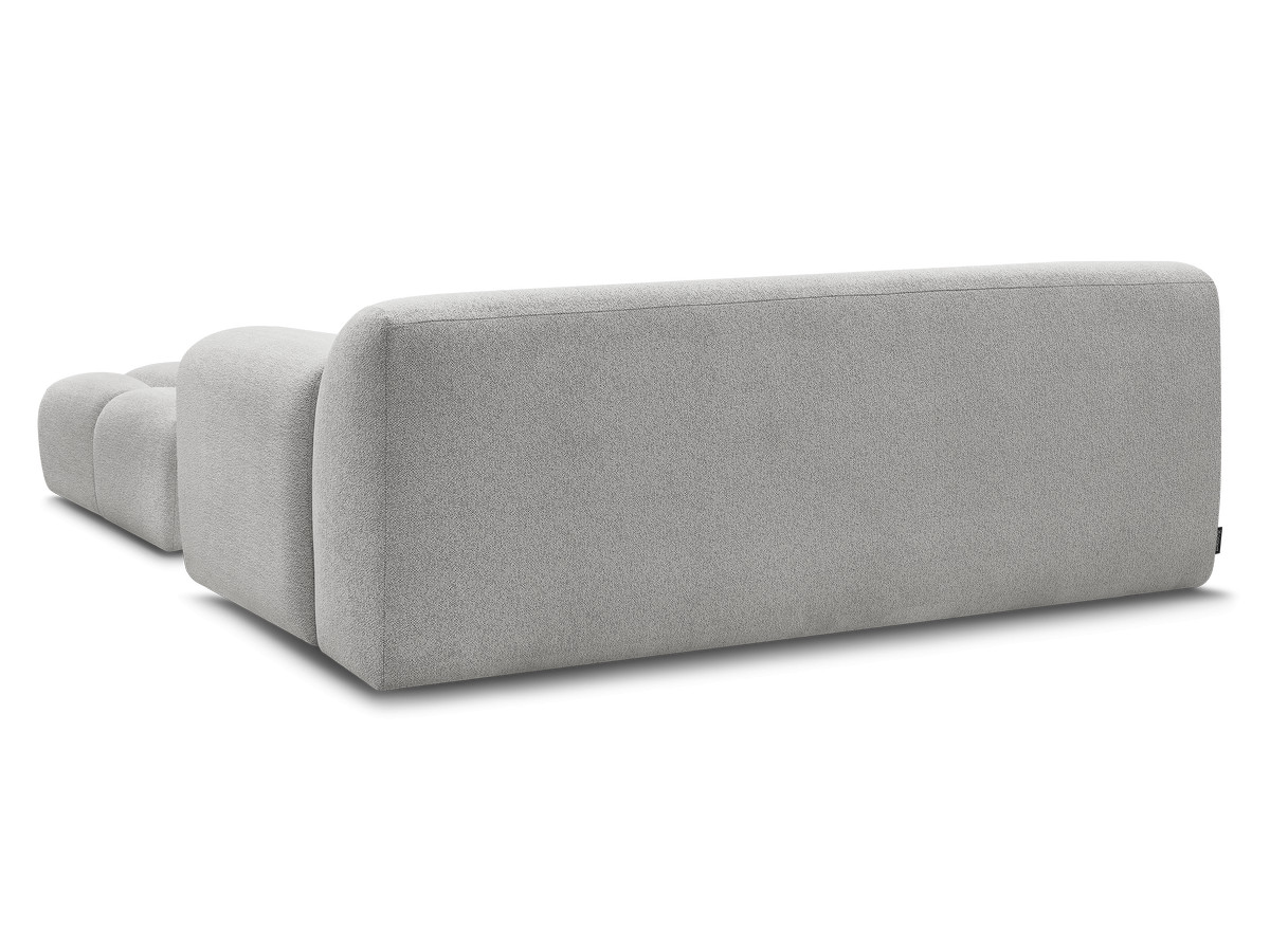 MELISSE 2-zits vaste rechte bank in gemêleerde stof met voetenbank