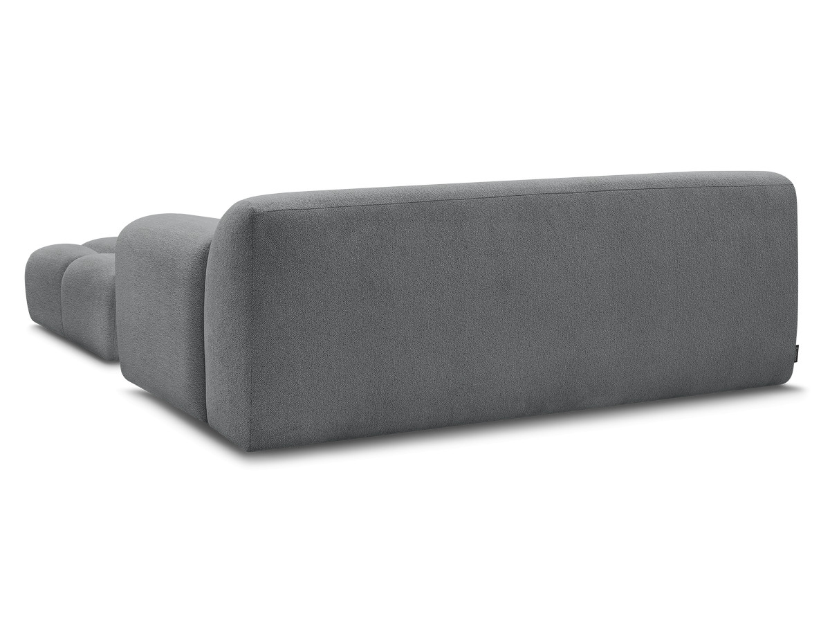 Canapé droit 2 places MELISSE chiné avec pouf gris foncé — vue 6