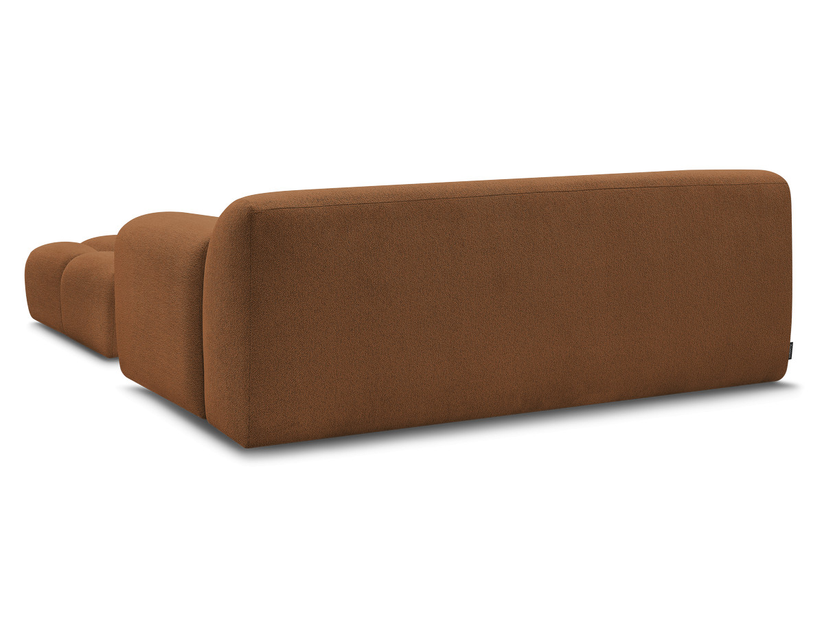 Canapé droit 2 places MELISSE chiné avec pouf orange — vue 6