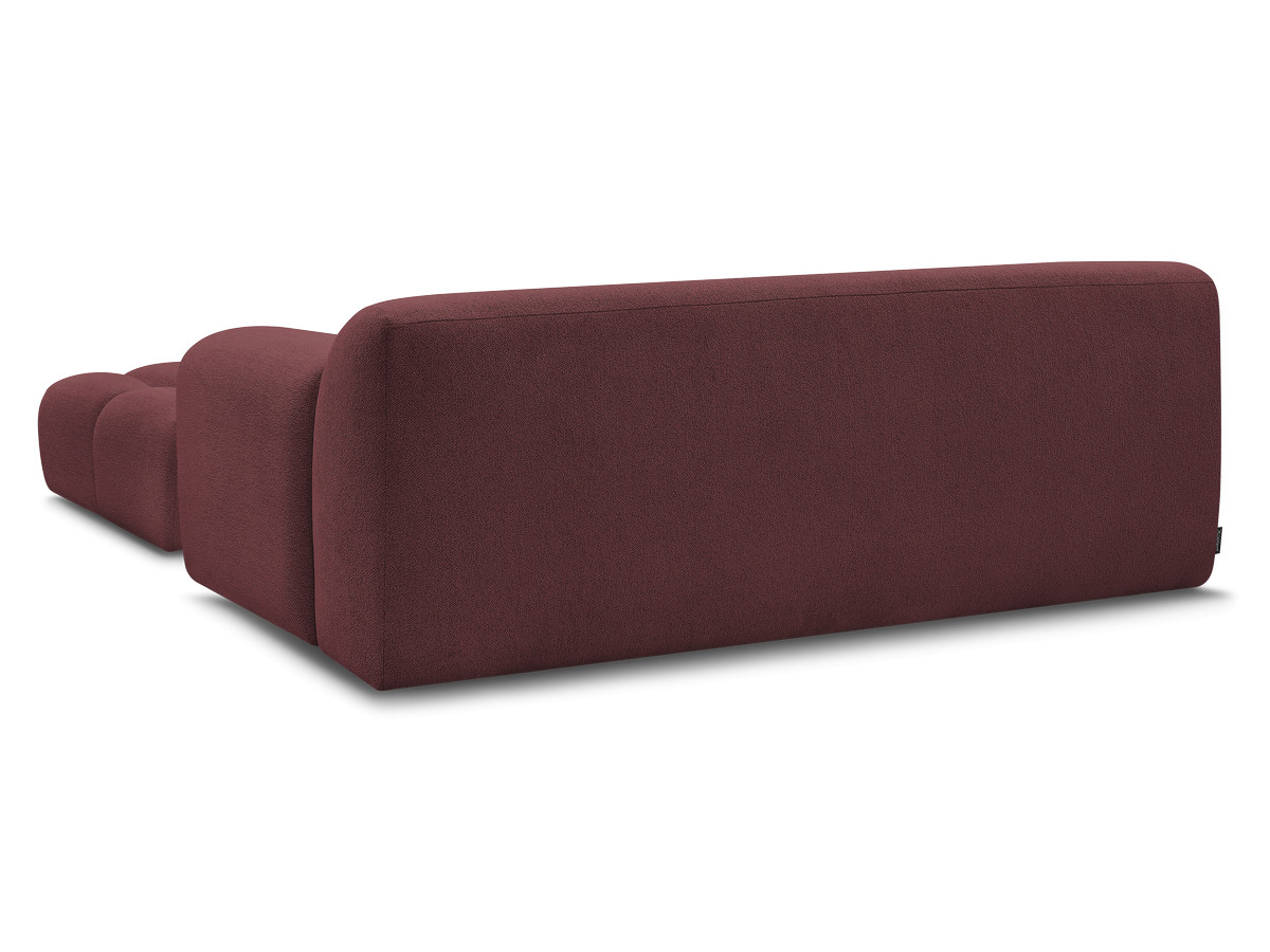 Canapé droit 2 places MELISSE chiné avec pouf rouge — vue 6