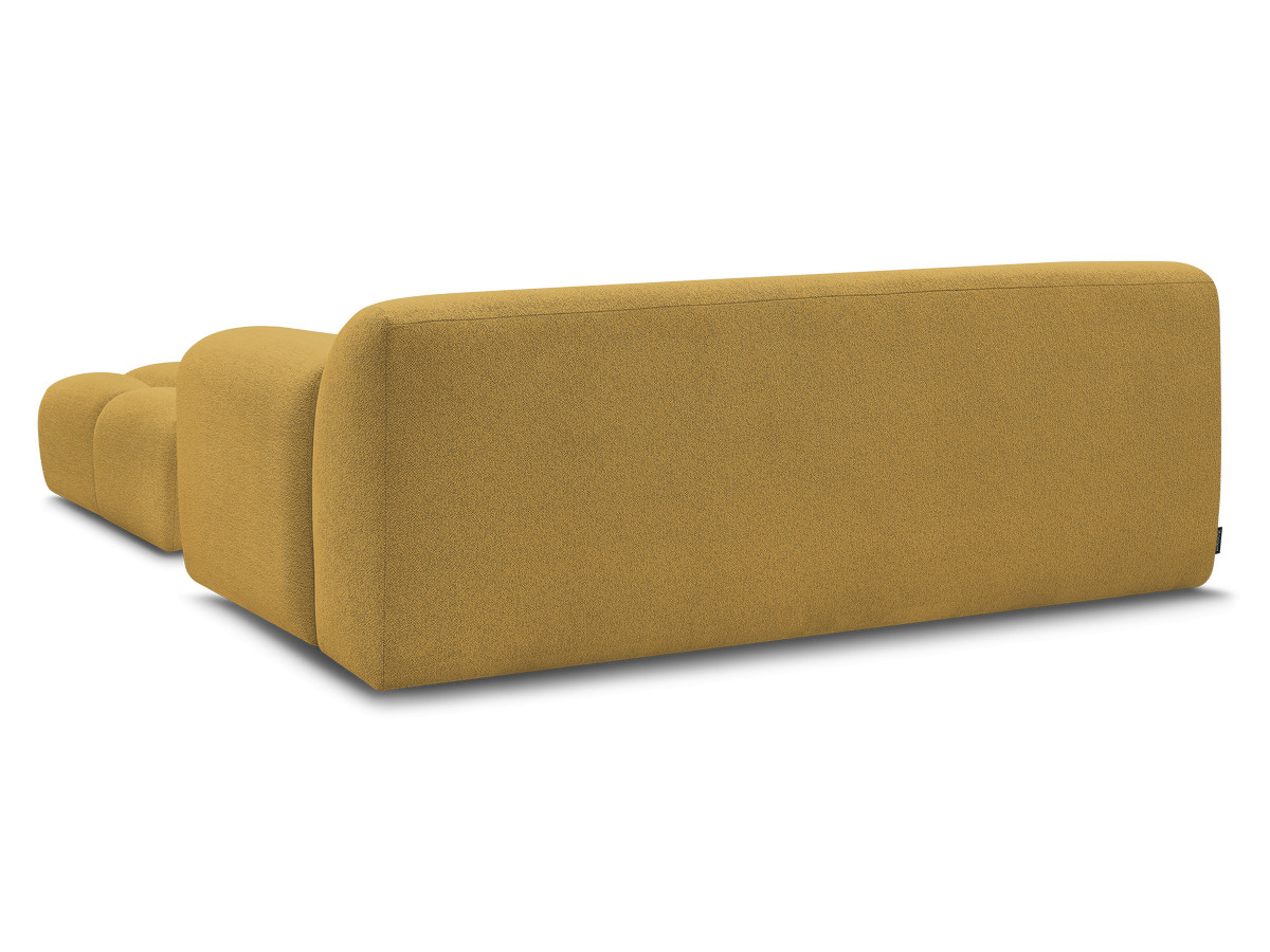Canapé droit 2 places MELISSE chiné avec pouf jaune — vue 6