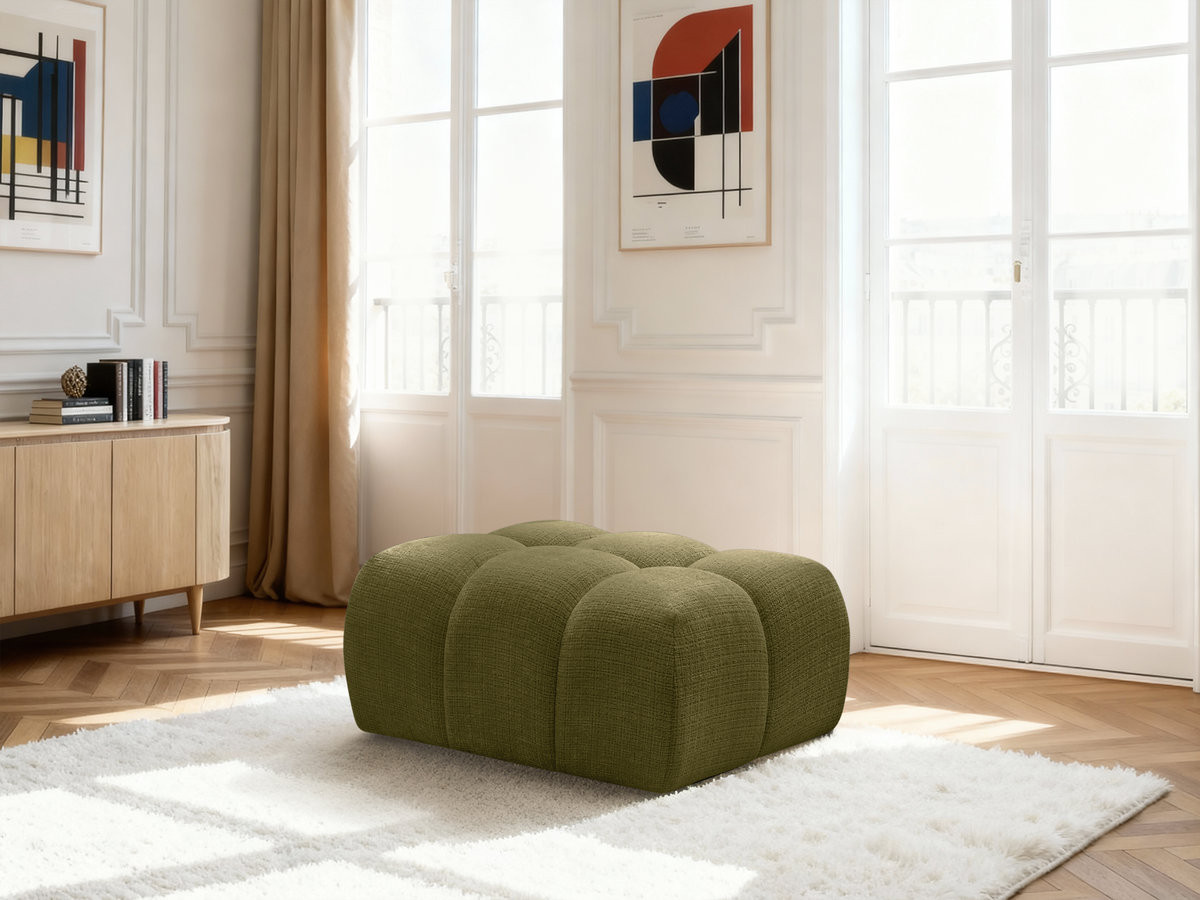 Pouf MELISSE texturé vert