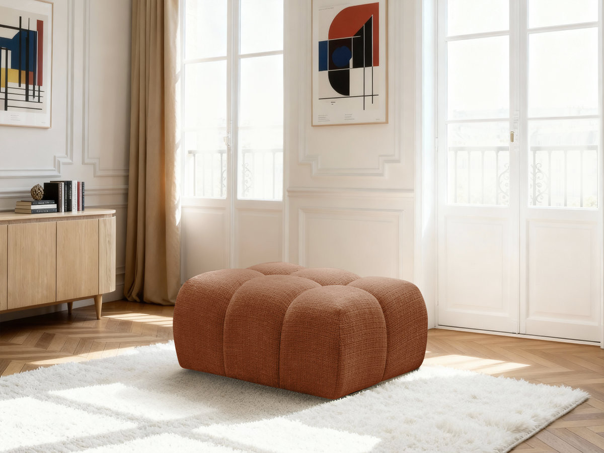 Pouf MELISSE texturé orange