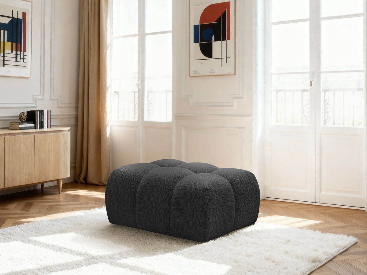 Pouf MELISSE texturé noir