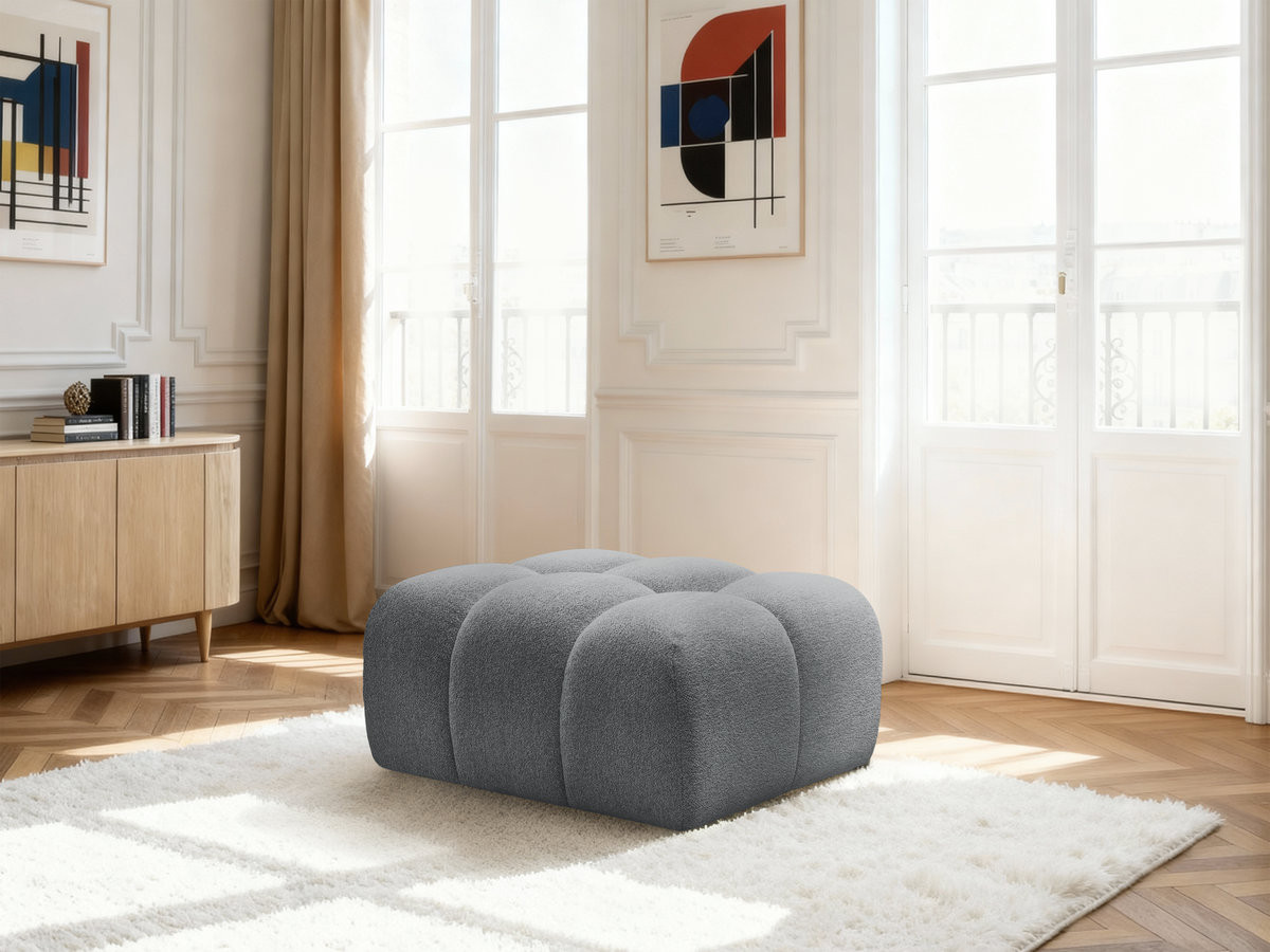 Pouf MELISSE chiné gris foncé