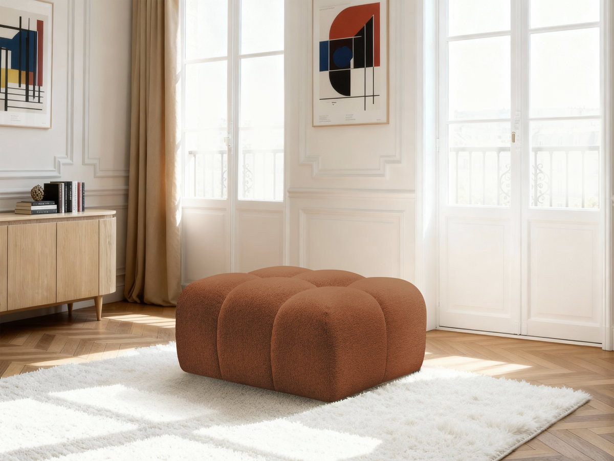 Pouf MELISSE chiné orange