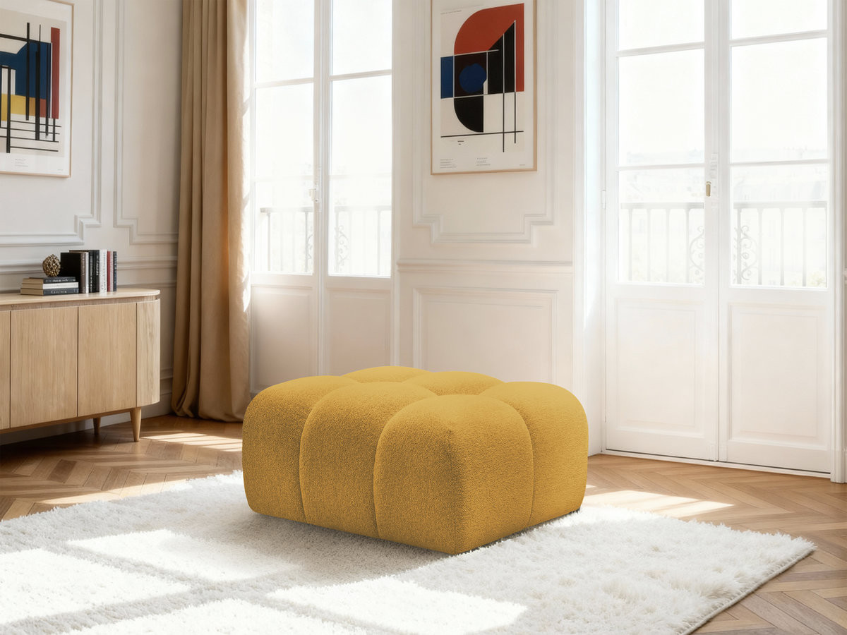 Pouf MELISSE chiné jaune