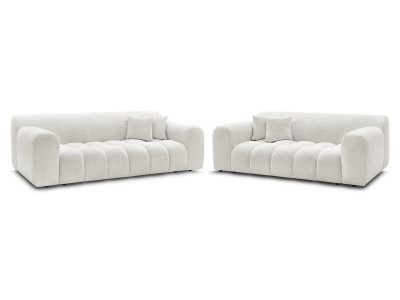 Ensemble canapé droit fixe 3 + 2 places MELISSE tissu texturé