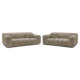Ensemble canapé droit fixe 3 + 2 places MELISSE tissu texturé
