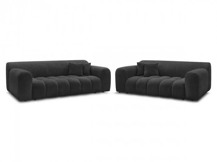 Ensemble canapé droit fixe 3 + 2 places MELISSE tissu texturé