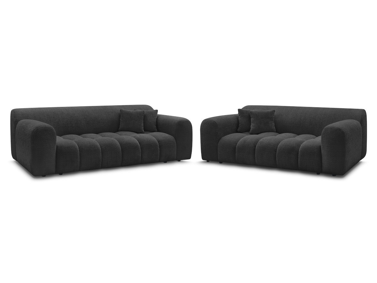 MELISSE 3+2 zits vaste rechte bankset in structuurstof