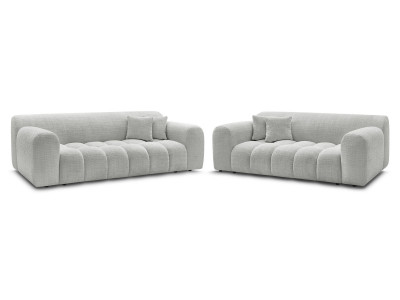 Ensemble canapé droit fixe 3 + 2 places MELISSE tissu texturé