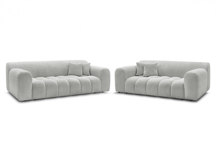 Ensemble canapé droit fixe 3 + 2 places MELISSE tissu texturé