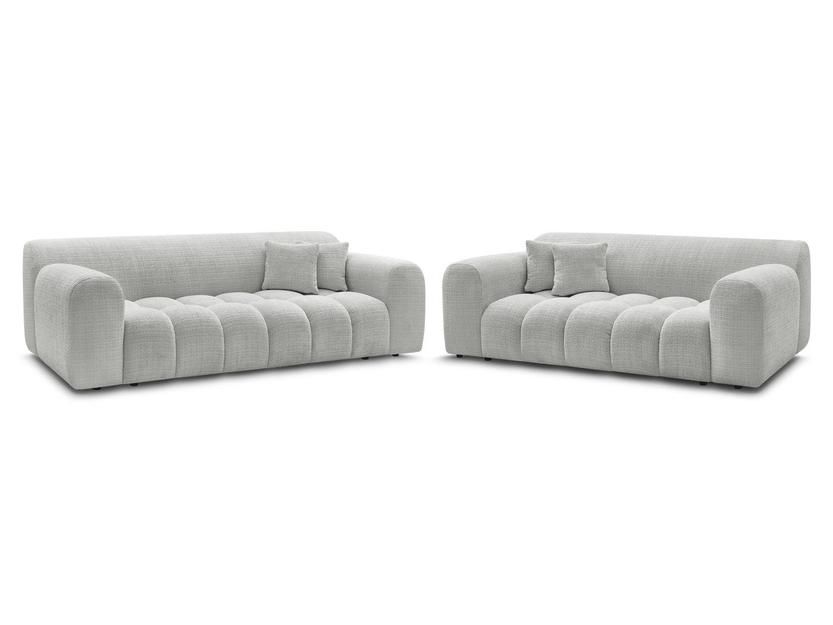 MELISSE 3+2 zits vaste rechte bankset in structuurstof