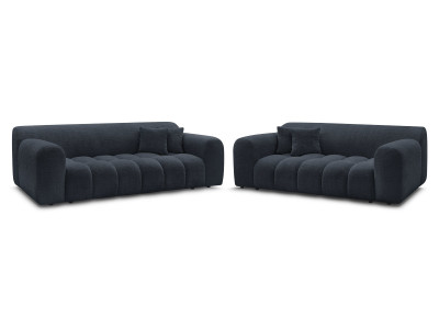 Ensemble canapé droit fixe 3 + 2 places MELISSE tissu texturé