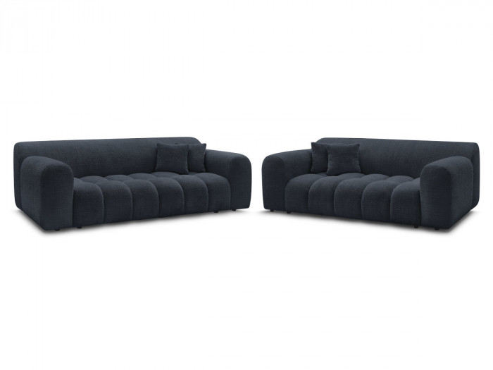 Ensemble canapé droit fixe 3 + 2 places MELISSE tissu texturé