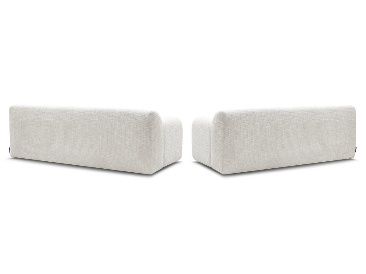 Ensemble canapé droit 3 + 2 places MELISSE texturé blanc — vue 6