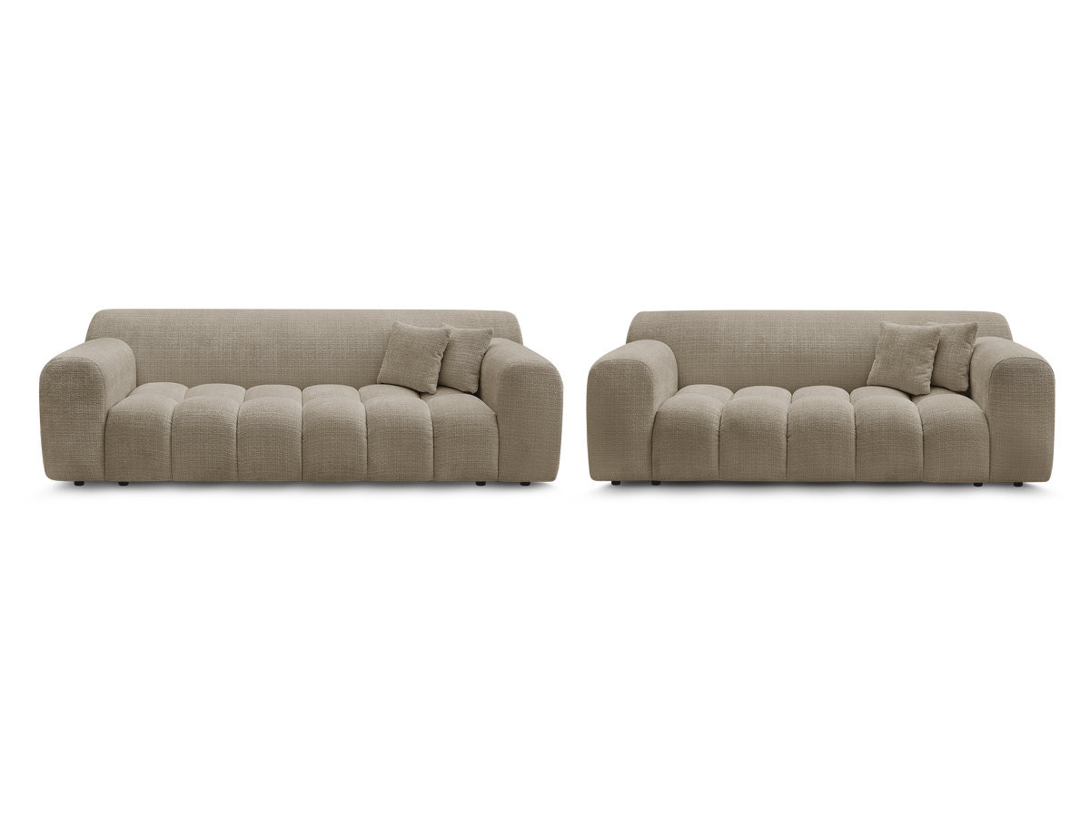 MELISSE 3+2 zits vaste rechte bankset in structuurstof