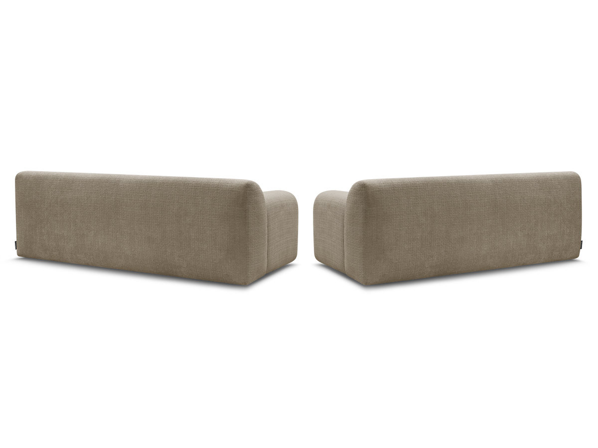 Ensemble canapé droit 3 + 2 places MELISSE texturé taupe — vue 6