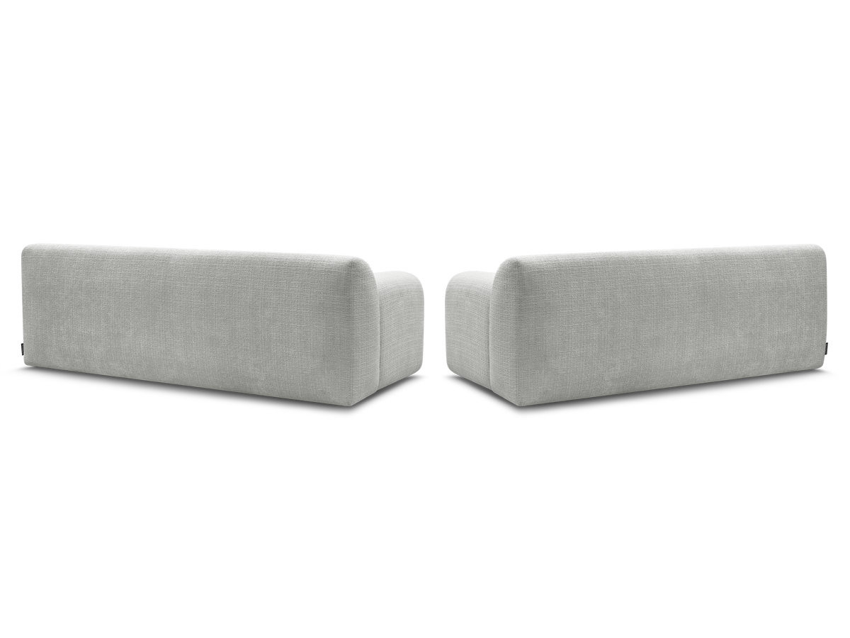 Ensemble canapé droit 3 + 2 places MELISSE texturé gris clair — vue 6